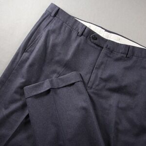 Ermenegildo Zegna Wool Pleated Cuffed Navy Men Dress Trousers Pants 39x31